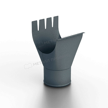 Воронка выпускная Ø125/100 мм, Металл Профиль Foramina Freeze, Grey