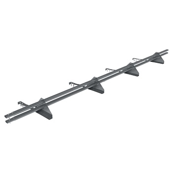 Снегозадержатель для натуральной черепицы Roofsystems Prestige натур 4 опоры, 2 трубы, овал 45х25, L=3000 мм, RAL 9006