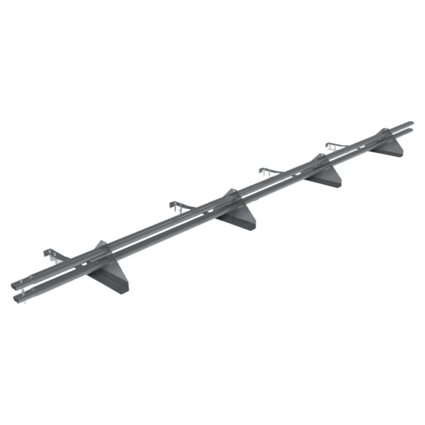 Снегозадержатель для натуральной черепицы Roofsystems Prestige натур 4 опоры, 2 трубы, овал 45х25, L=3000 мм, RAL 9006