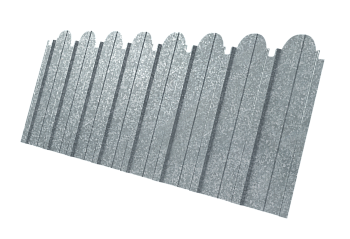 Профилированный лист GL C10 A фигурный, 0.5 мм, Zn, zinc