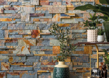 Сланец, 3D панель из камня, 350х180 мм, Modern Multicolor, 8 шт/уп