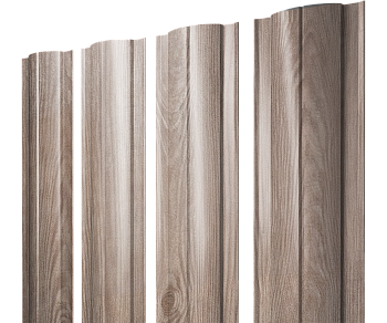 GL Штакетник Круглый с прямым резом 0.45 мм, Print Elite, White Wood TwinColor