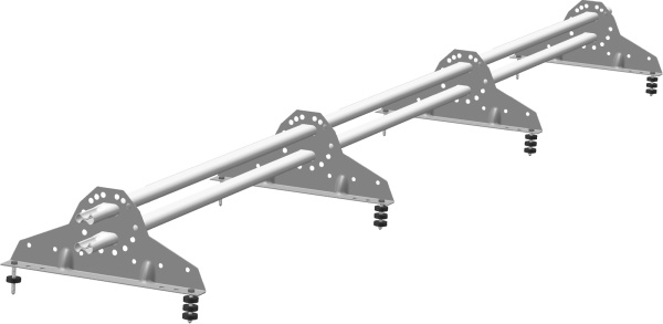Снегозадержатель Grand Line NEW универсальный,  L=3000 мм, 4 опоры, 2 трубы, овал 42х21 мм RAL 9003