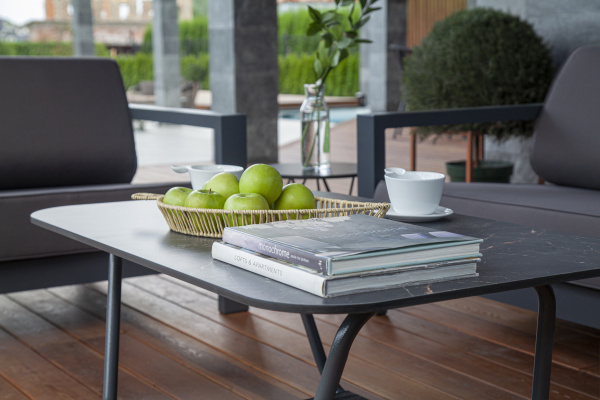 Стол журнальный из HPL, Гранада, 90х60 см цвет: серый гранит