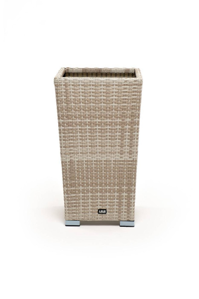 Кашпо для цветов Капучино, плетеное из искусственного ротанга цвет: бежевый