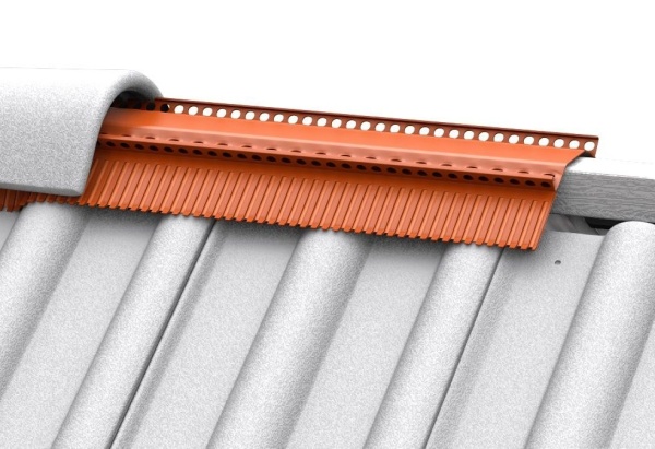 Аэроэлемент конька Braas AFE, для плоской минеральной черепицы, L=1000 мм, цвет: черный