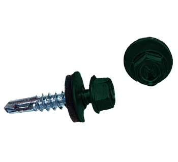 Саморез кровельный Daxmer 5.5х25 мм, сверло №3, RAL 6005, уп. 250 шт.