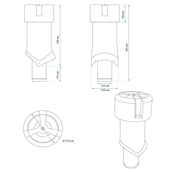 Комплект вентиляции Krovent Seam IS 125 черный
