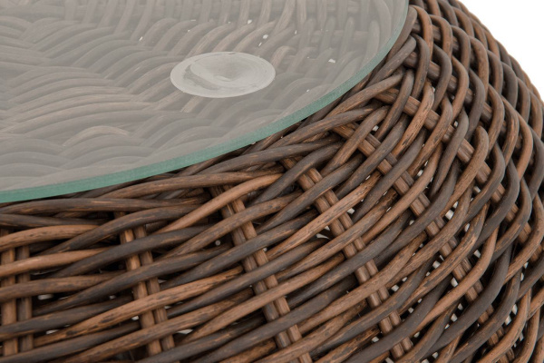 Стол журнальный из искусственного ротанга, Барселона цвет: коричневый