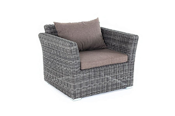 Кресло плетеное из искусственного ротанга, Капучино графит