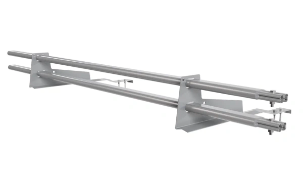 Снегозадержатель для натуральной черепицы Borge L=1500 мм, 2 опоры, 2 трубы, овал 25х45 RAL 7004