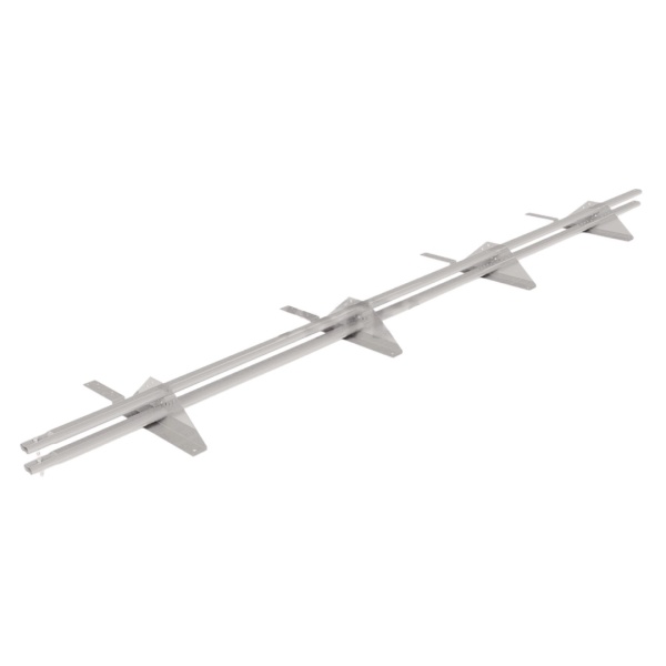 Снегозадержатель для композитной черепицы Roofsystems Prestige 4 опоры, 2 трубы, овал 45х25, L=3000 мм, RAL 9003