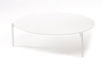 Столик журнальный круглый, Тоскана, Ø 103 см, H 28,5 см, цвет: белый