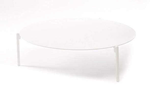 Столик журнальный круглый, Тоскана, Ø 103 см, H 28,5 см, цвет: белый