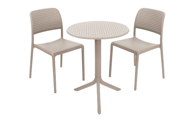 Стол двухпозиционный Nardi Step, круглый из HPL, 60х60 см цвет: бежевый