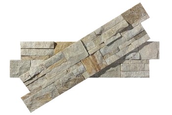 Кварцит, 3D панель из камня, 350х180 мм, Modern Beige Quartz, 8 шт/уп