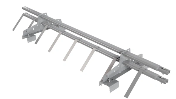 Снегозадержатель для профнастила Н-114 Borge L=1500 мм 2 опоры, 2 трубы, овал 25х45 RAL 7004