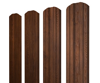 GL Штакетник Twin, фигурный 0.45 мм, Print-double Premium, Golden Wood Fresh