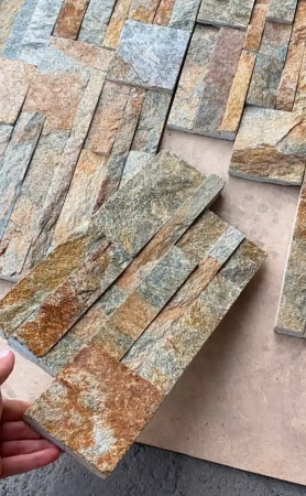 Кварцит, 3D панель из камня, 350х180 мм, Modern Multi Quartz