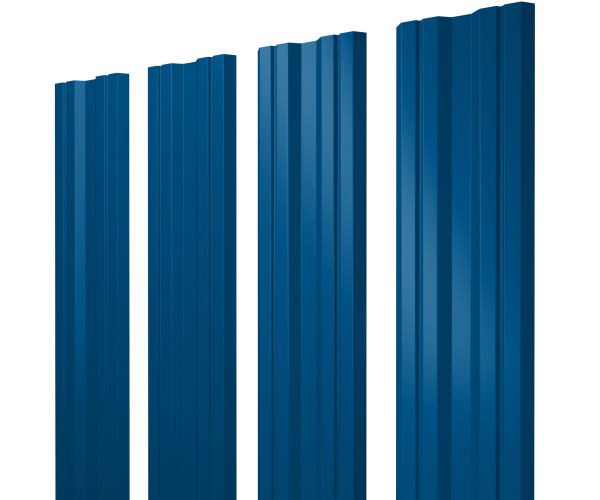 GL Штакетник Twin с прямым резом 0.5 мм, Satin, RAL 5005