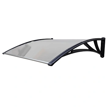 Козырек STOPrain усиленный 1500 мм х 930 мм, прозрачный, кронштейн черный