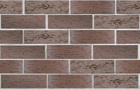 Кирпич облицовочный клинкерный ЛСР, 0.71НФ пустотелый, Брюгге терракот темный флэш, береста, М300, 250х85х65 мм