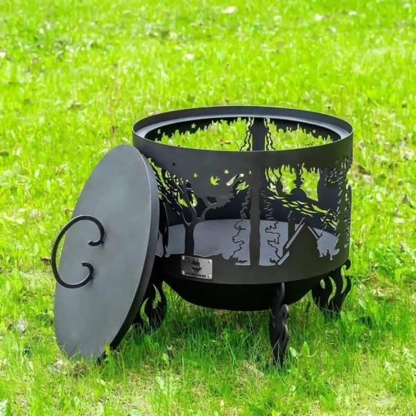 Костровая чаша с коническим дном, Ø500, Н=490 мм, "Ежик в тумане"