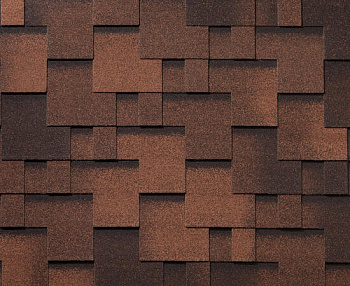 Битумная черепица RoofShield, Премиум, модерн цвет: робуста, 3 м² / уп.