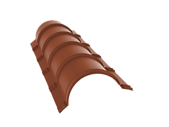 GL Планка конька полукруглого R110 мм 0.45 мм, Drap TR, RAL 8004, L=1970 мм