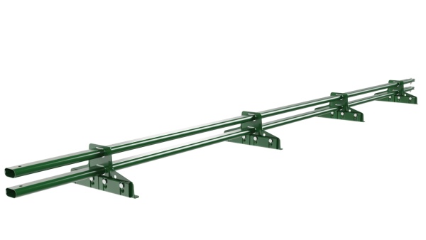 Снегозадержатель для фальцевой кровли Borge L=3000 мм, 4 опоры, 2 трубы, овал 25х45 RAL 6002