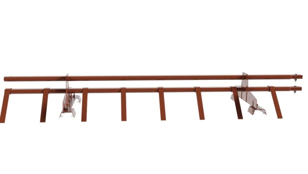 Снегозадержатель для профнастила Н-60, Н-75 Borge L=1500 мм, 2 опоры, 2 трубы, овал 25х45 RAL 8004