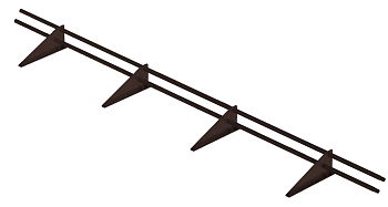 Снегозадержатель трубчатый RoofRetail, L=3000 мм, 4 опоры, 2 трубы, круг Ø25 мм RAL 8019