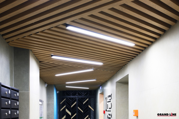 GL Кубообразная рейка 50х50 мм, L=3000 мм 0.45 мм, Zn, Honey Wood