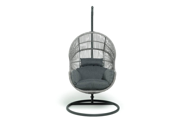 Кресло-кокон подвесное из искусственного ротанга, Апулия, цвет: серый