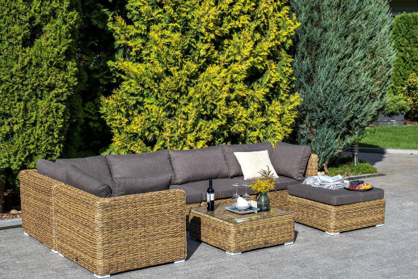 Стол журнальный из искусственного ротанга /геацинт/, Лунго цвет: соломенный