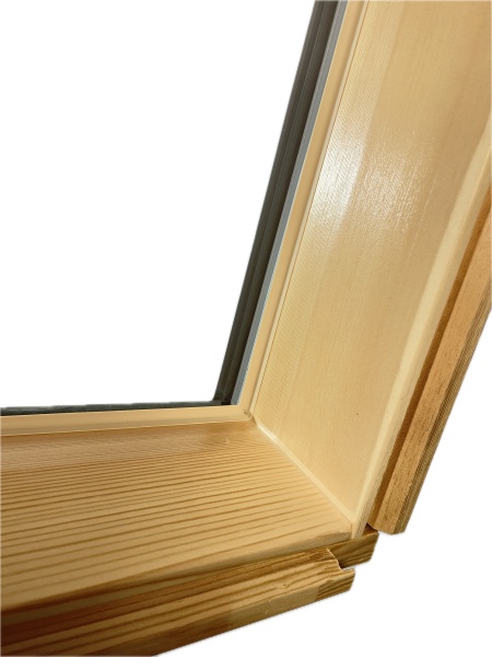 Глухое мансардное окно Werso, 55x78 см Дерево, однокамерный стеклопакет, б\ц, лак