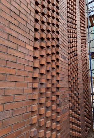 Кирпич облицовочный клинкерный Kerma Premium, 0.7НФ пустотелый, цвет: бордо, риф, М300, 250х85х65 мм