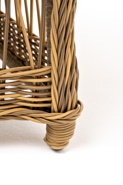 Кресло плетеное из искусственного ротанга, Цесена, цвет: соломенный