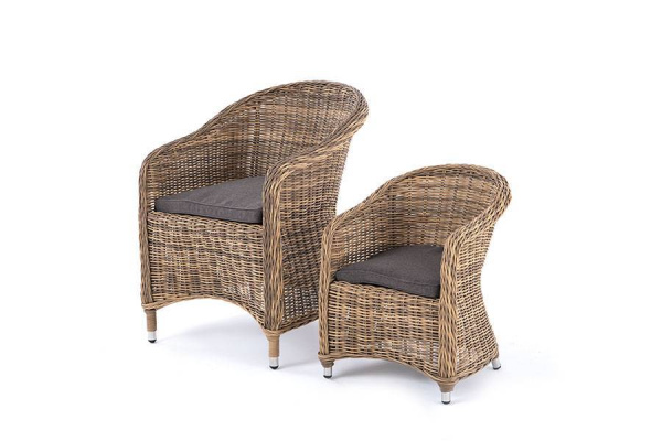 Кресло детское плетеное из искусственного ротанга, Равенна, цвет: соломенный