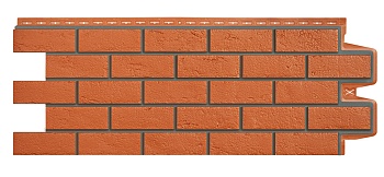 Фасадная панель Grand Line, Состаренный кирпич Design, цвет: терракотовый со швом RAL 7006