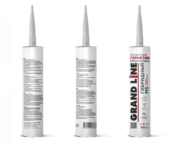 Герметик Grand Line гибридный, Professional MS, прозрачный, 300 мл