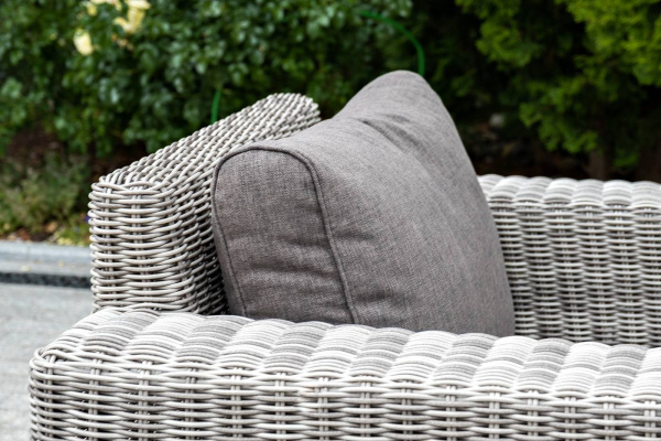 Кресло плетеное из искусственного ротанга, Боно, с подушками серый