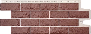 Фасадная панель Grand Line, колотый камень Design Plus, цвет: корица с белым швом