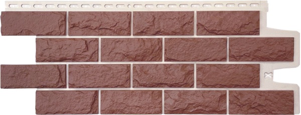 Фасадная панель Grand Line, колотый камень Design Plus, цвет: корица с белым швом