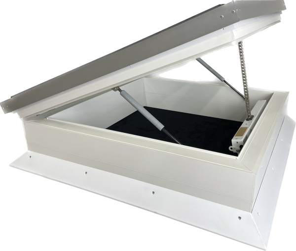 Зенитный фонарь Werso на электроуправлении, с плоским закаленным стеклом, 100х150 см 2-х камерный стеклопакет