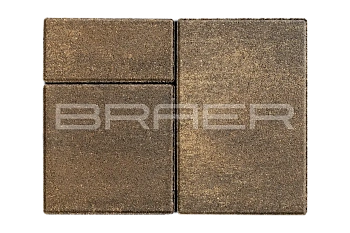 Тротуарная плитка Braer Старый город Ландхаус 60 мм 80х160, 160х160, 240х160 мм, прямоугольная, цвет: Color Mix Каштан