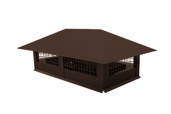 Дымник на трубу GL с сеткой, 0.45 мм, PE, 520х390 мм, RAL 8017