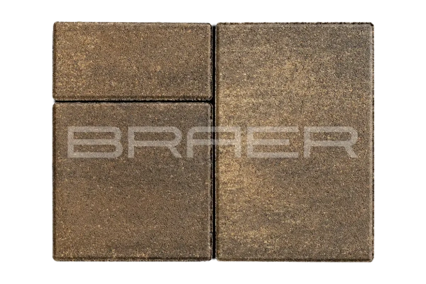 Тротуарная плитка Braer Старый город Ландхаус 60 мм 80х160, 160х160, 240х160 мм, прямоугольная, цвет: Color Mix Каштан