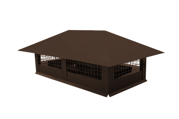 Дымник на трубу GL с сеткой, 0.45 мм, PE, 520х390 мм, RAL 8017