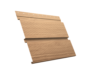 GL Софит металлический Квадро Брус, с перфорацией 0.45 мм, Print Elite, Honey Wood TwinColor